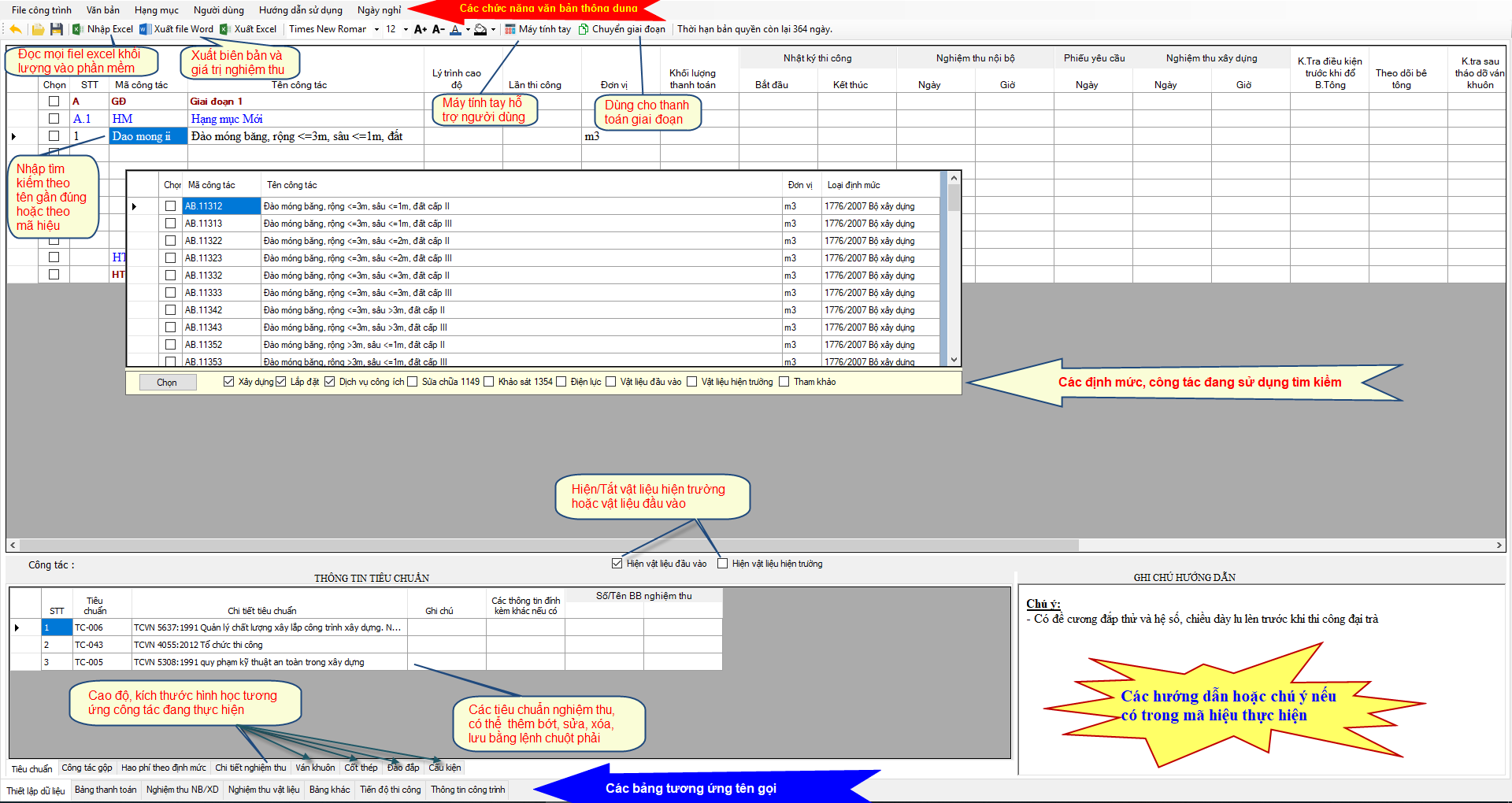 Hướng dẫn nhập file excel, thao tác với phần thanh toán giai đoạn trong nghiệm thu xây dựng 360